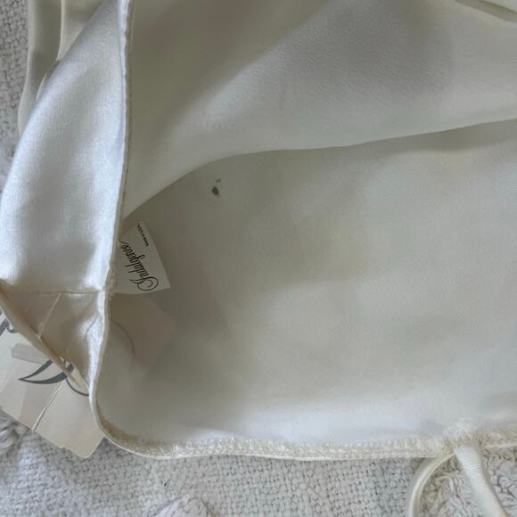 Vintage Indulgence Cream Silky Spaghetti Strap Tank Top Lingerie Lace Size S XS - Picture 8 of 8